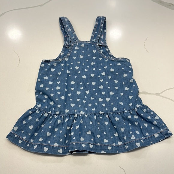 Hatley baby heart cluster denim dress blue white hearts size 18-24 months 💙🤍🩷 - Picture 9 of 9